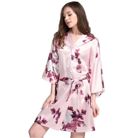 Evie Blush Floral Robe