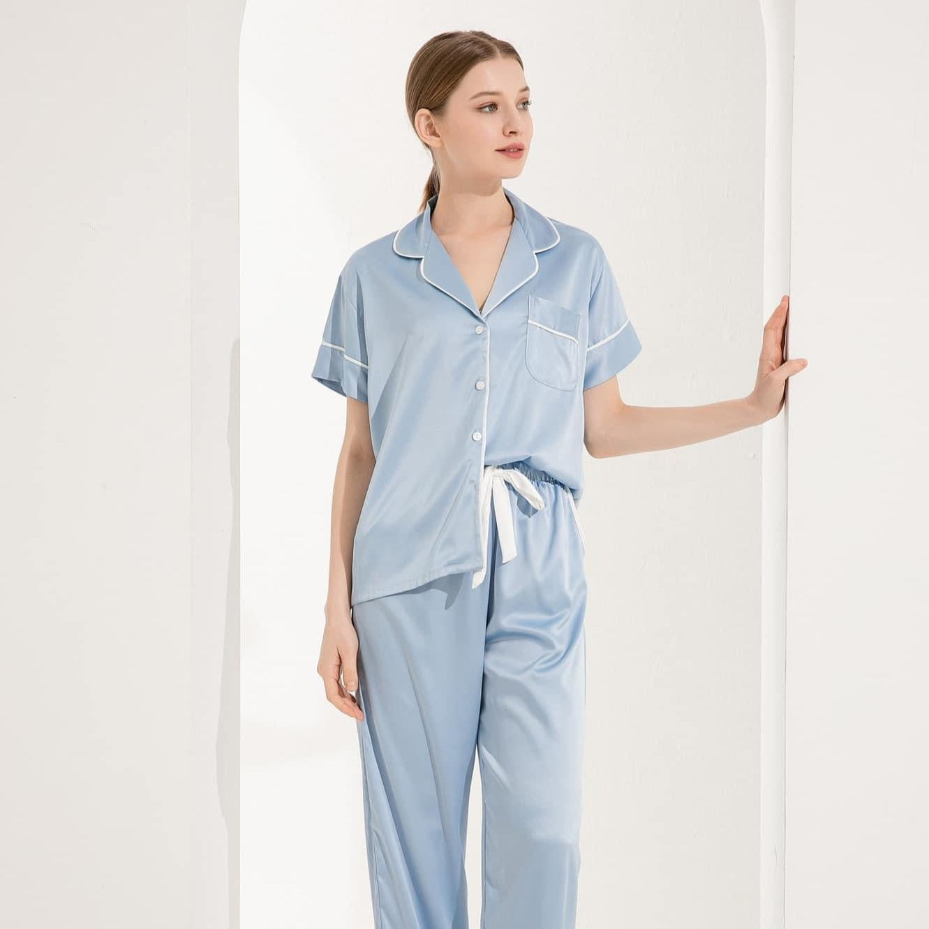 Azure Short Sleeve & Pants Pyjamas