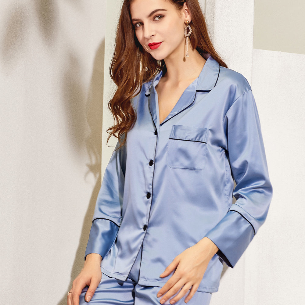 Dusky Blue Long Pyjamas