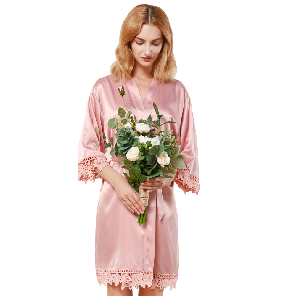 Dusty rose 2025 silk robe